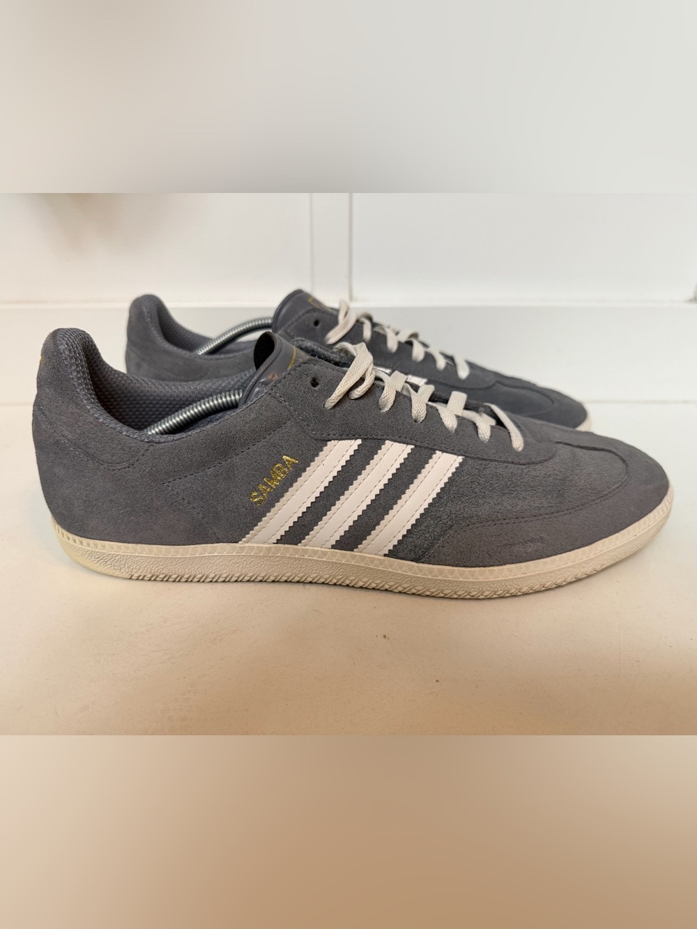 adidas Original Samba OG Sneakers Men's Size 14 Grey Suede Lace Up Low Top